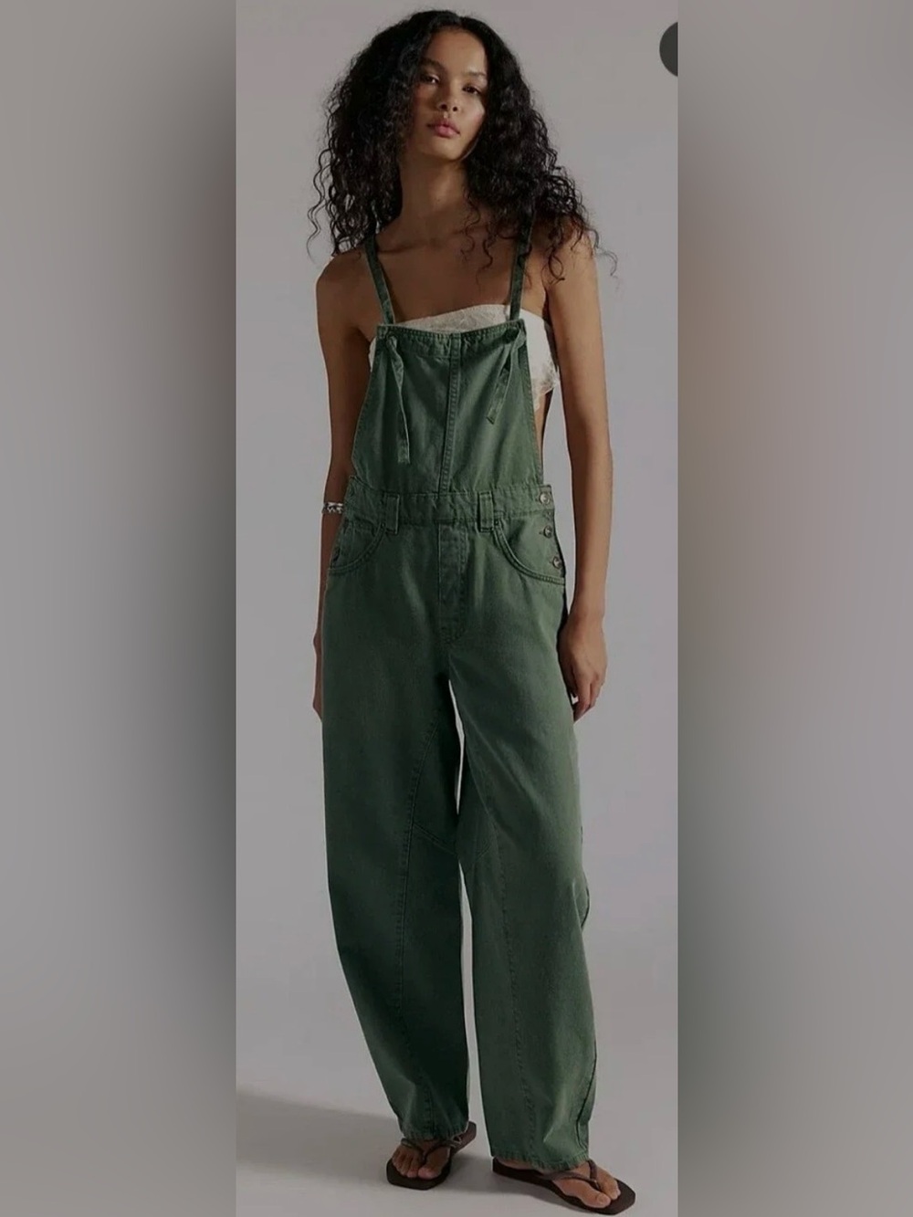 Free people Rowan slim arc overalls NWT